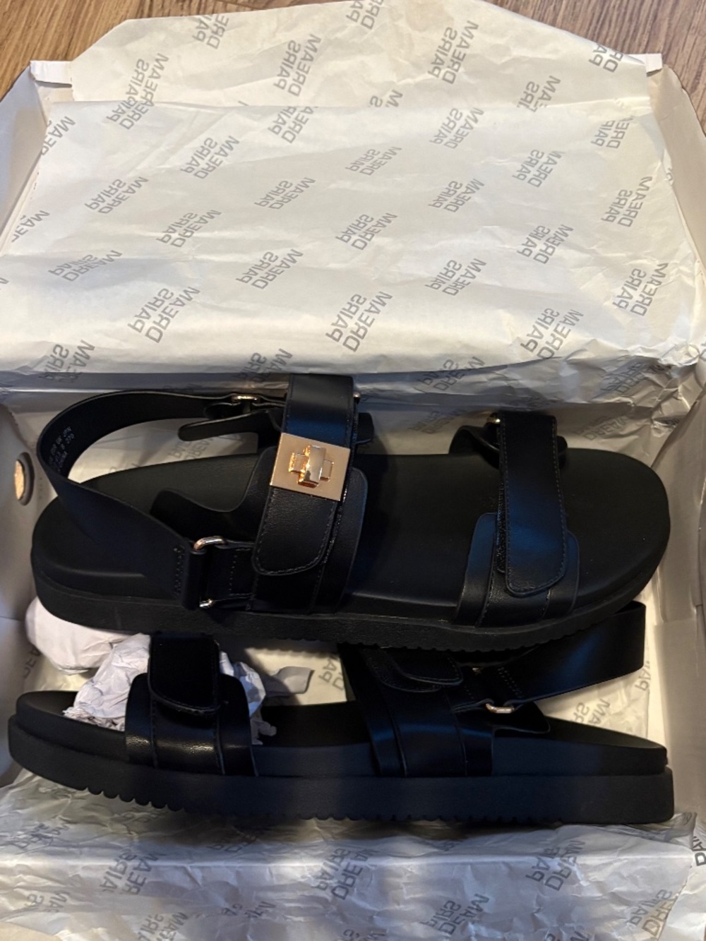 Dream Pairs Women's Black Sandals